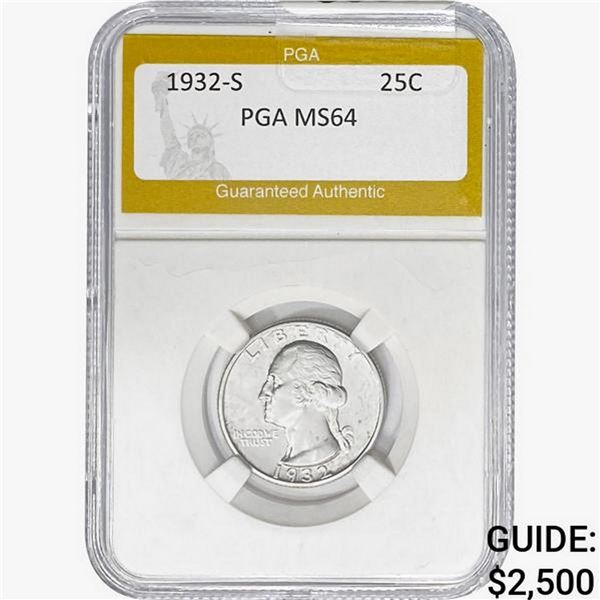 1932-S Washington Silver Quarter PGA MS64