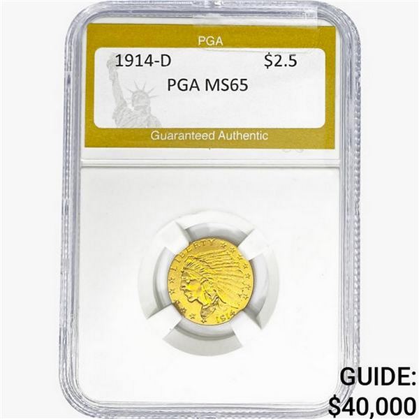 1914-D $2.50 Gold Quarter Eagle PGA MS65