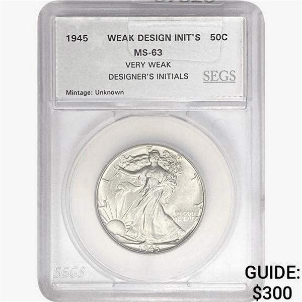 1945 Walking Liberty Half Dollar SEGS MS63