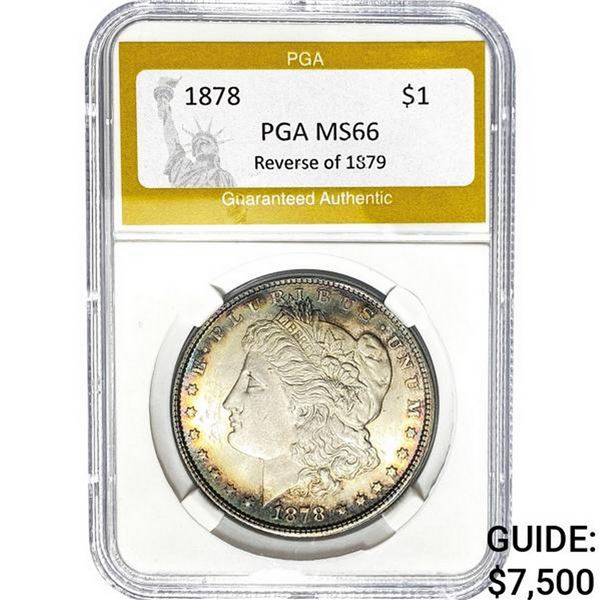 1878 Rev 79 $1 Morgan Dollar PGA MS66