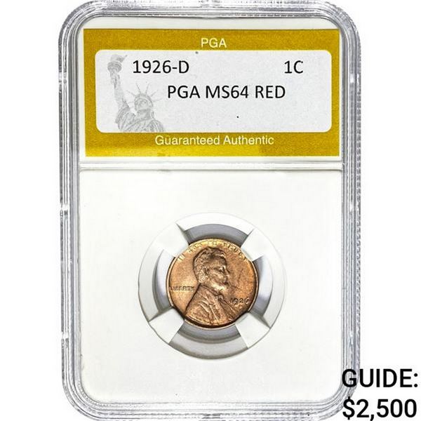 1926-D Lincoln Cent PGA RED MS64