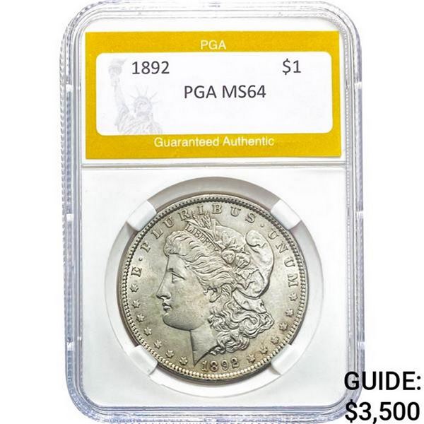 1892 Morgan Silver Dollar PGA MS64