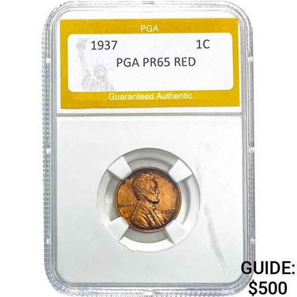 1937 Lincoln Cent PGA RED PR65