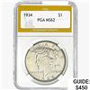 1934 Silver Peace Dollar PGA MS62