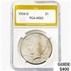1934-D Silver Peace Dollar PGA MS62