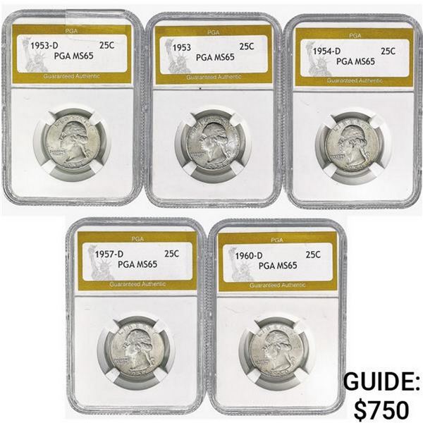 1953-1960 [5] Washington Silver Quarter PGA MS65