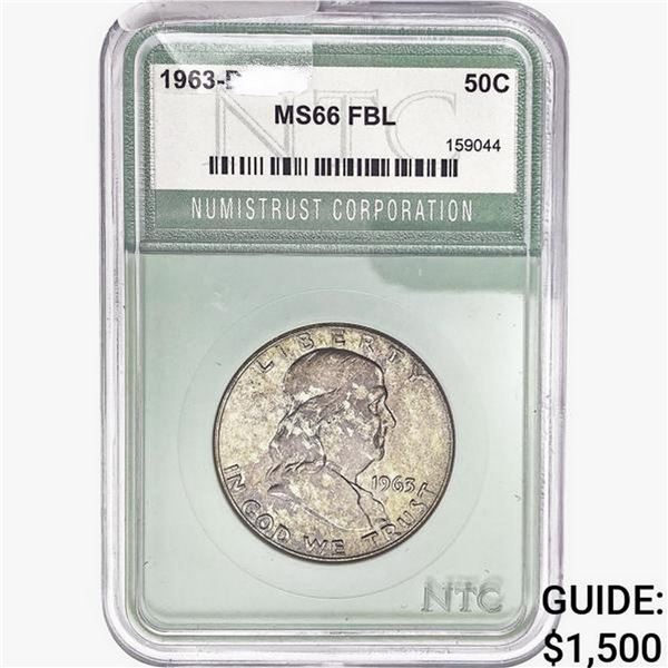 1963-D Franklin Half Dollar NTC MS66 FBL