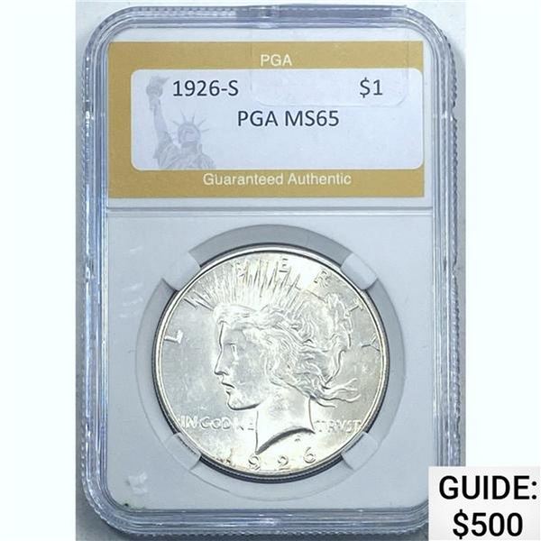 1926-S Peace Dollar PGA MS65