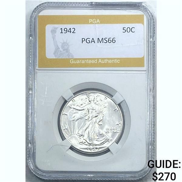 1942 Silver Half Dollar PGA MS66