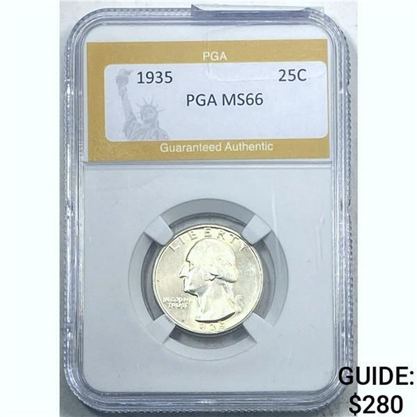 1935 25C Washington Quarter PGA MS66