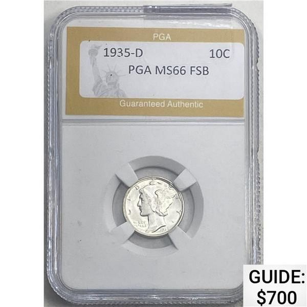 1935-D Mercury Dime PGA MS66 FSB