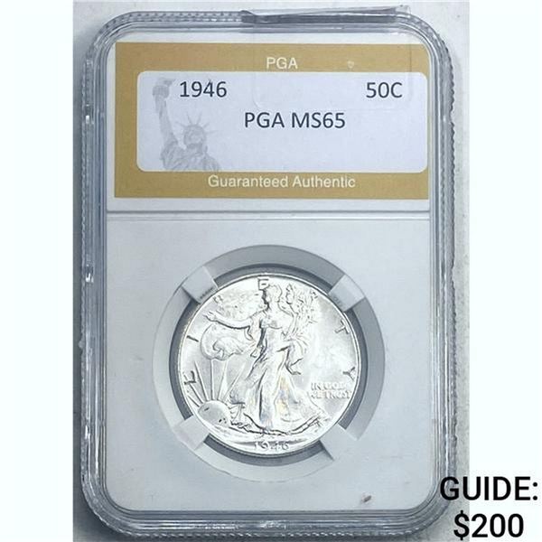 1946 50C Silver PGA MS65
