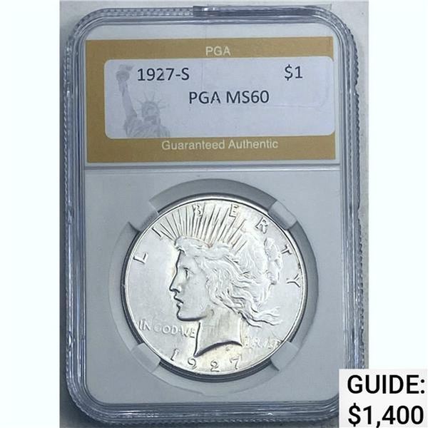 1927-S Peace Dollar PGA MS60