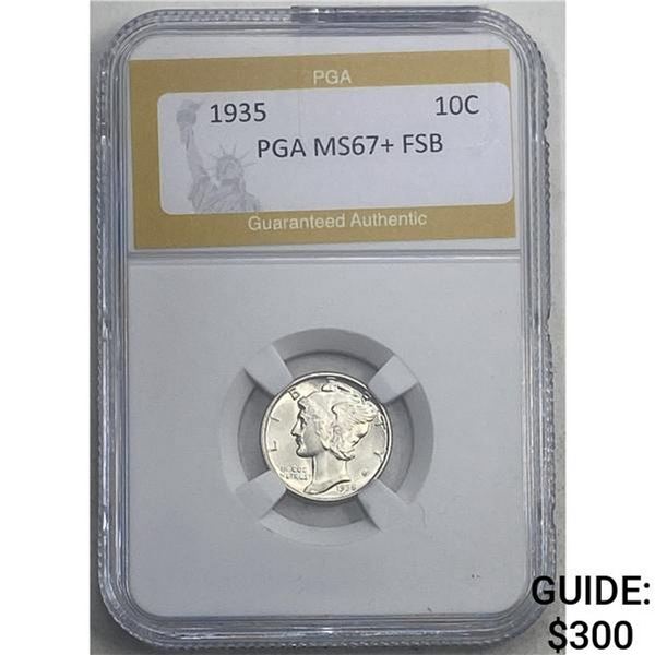 1935 Mercury Dime PGA MS67+ FSB