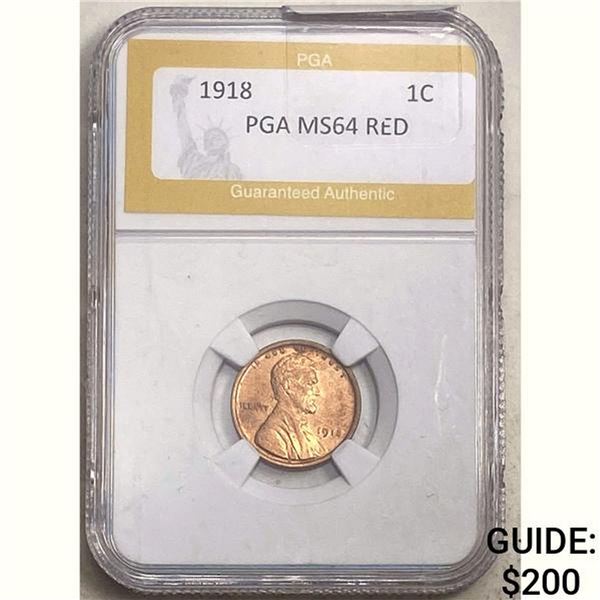 1918 1C PGA MS64 RED