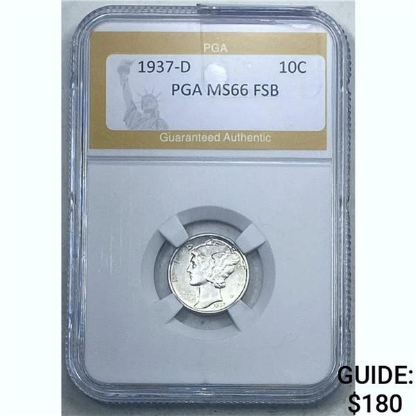 1937-D 10C PGA MS66 FSB