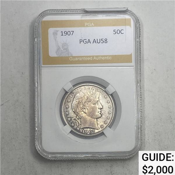 1907 Barber Half Dollar PGA AU58