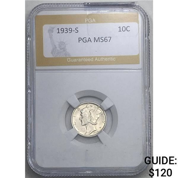 1939-S Mercury Dime PGA MS67