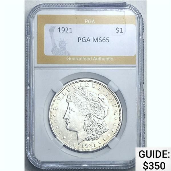 1921 Morgan Dollar PGA MS65 SILVER