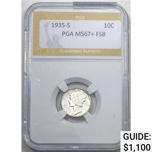 1935-S Mercury Dime PGA MS67+ FSB