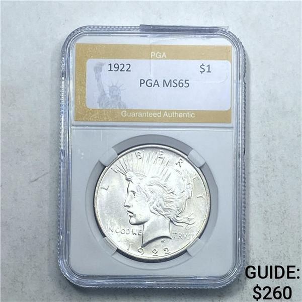 1922 Peace Dollar PGA MS65