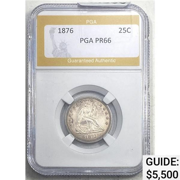1876 25C Silver Quarter PGA PR66