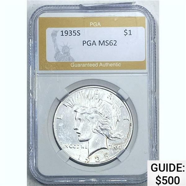 1935S Peace Dollar PGA MS62