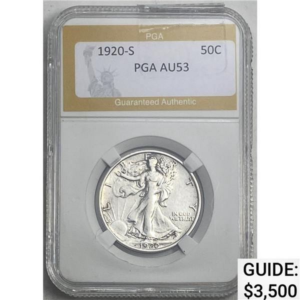 1920-S Walking Liberty Half Dollar PGA AU53