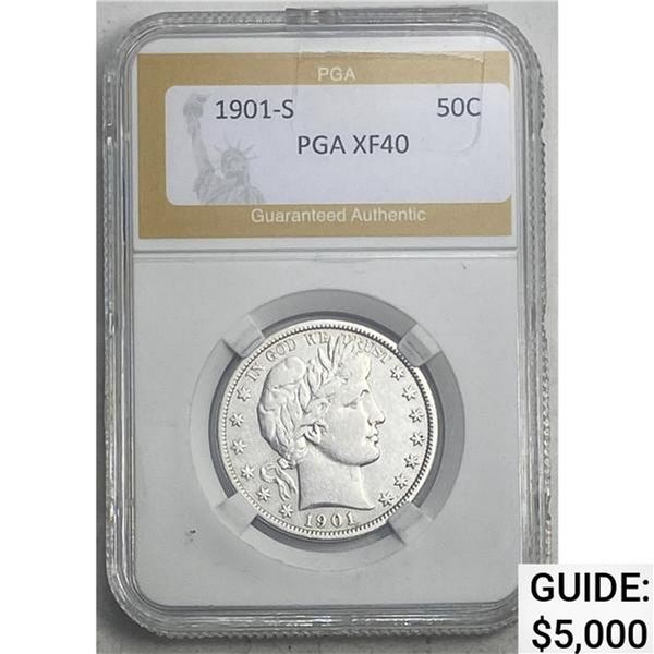 1901-S Barber Half Dollar PGA XF40