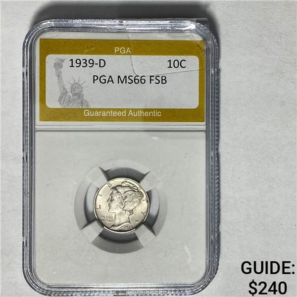 1939-D Mercury Dime PGA MS66 FSB