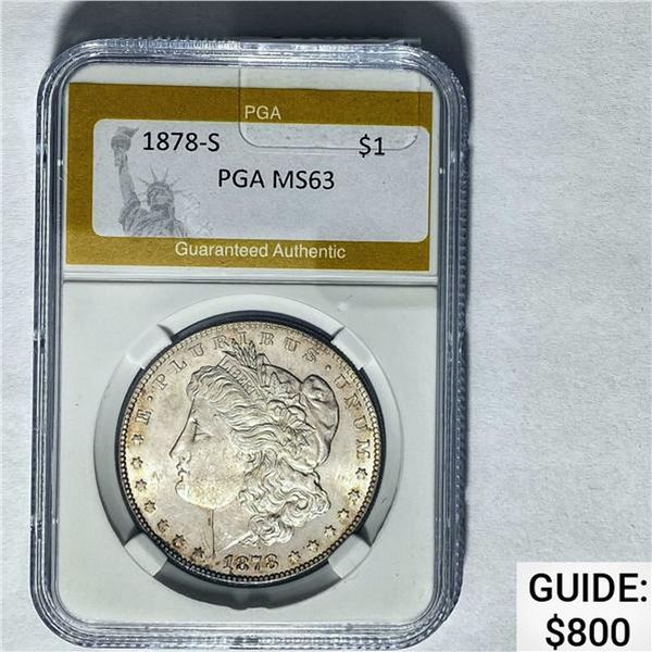 1878-S Morgan Dollar PGA MS63 SILVER