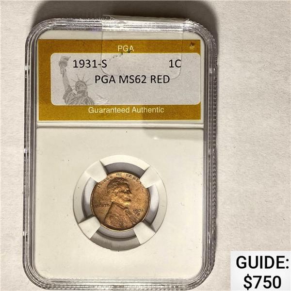 1931-S 1C PGA MS62 RED