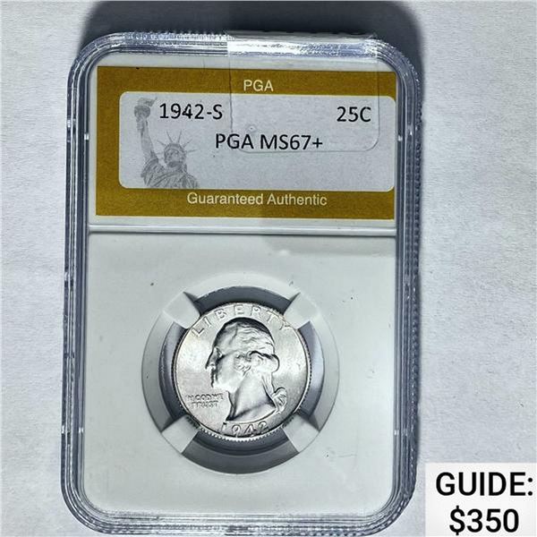 1942-S Silver Quarter PGA MS67+