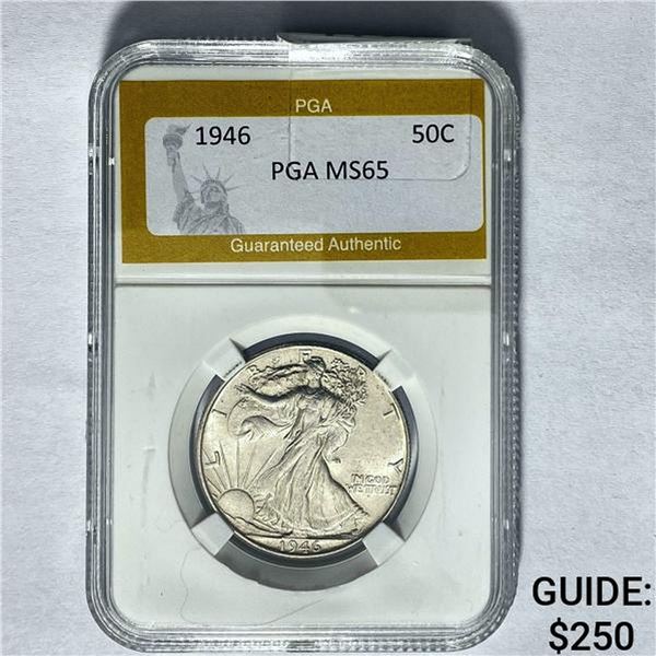 1946 50C Walking Liberty PGA MS65