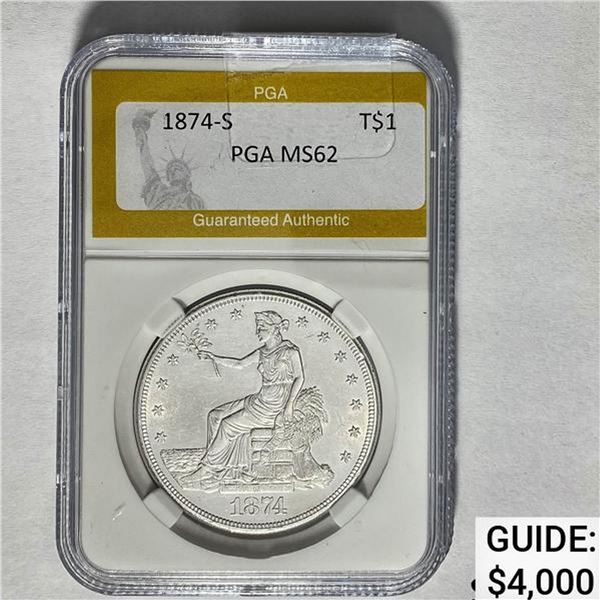 1874-S Trade Dollar PGA MS62