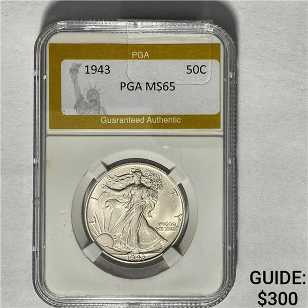 1943 Walking Liberty Half Dollar PGA MS65