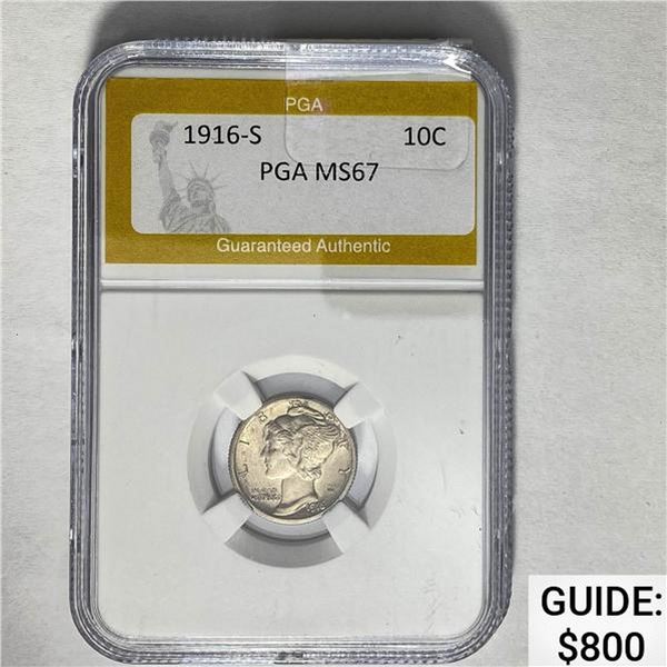 1916-S Mercury Dime PGA MS67