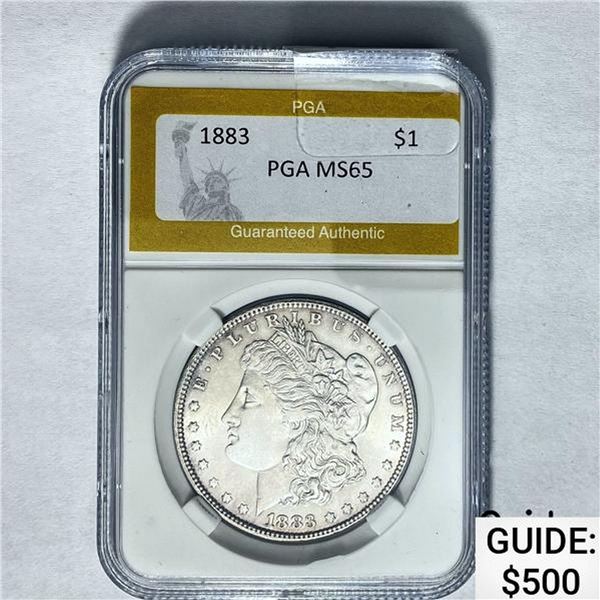 1883 Morgan Dollar PGA MS65 SILVER