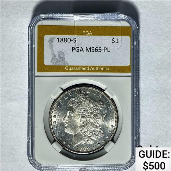 1880-S Morgan Dollar PGA MS65 PL