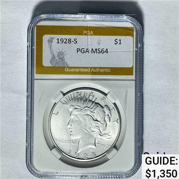 1928-S Peace Dollar PGA MS64