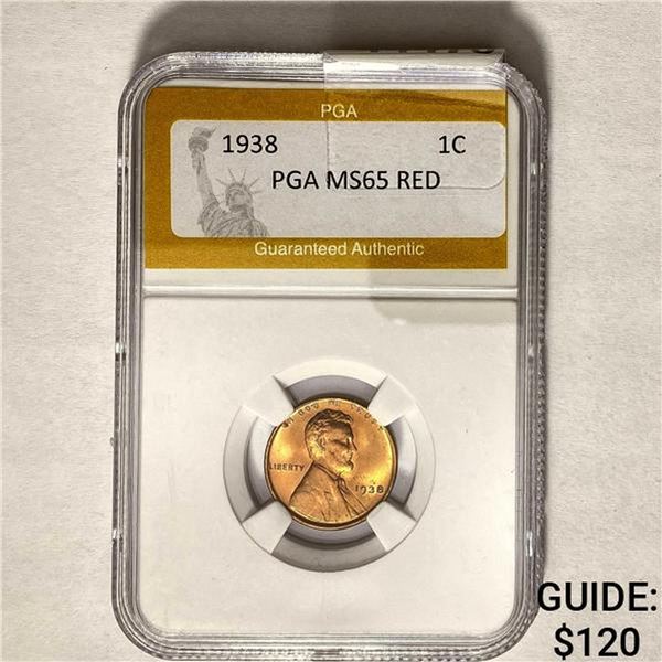 1938 1C PGA MS65 RED
