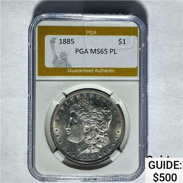 1885 Morgan Dollar PGA MS65 PL