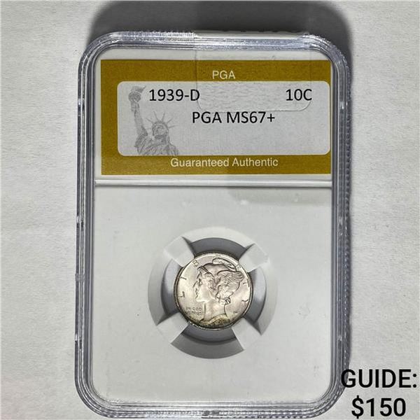 1939-D Mercury Dime PGA MS67+