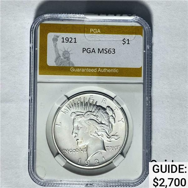1921 Peace Dollar PGA MS63