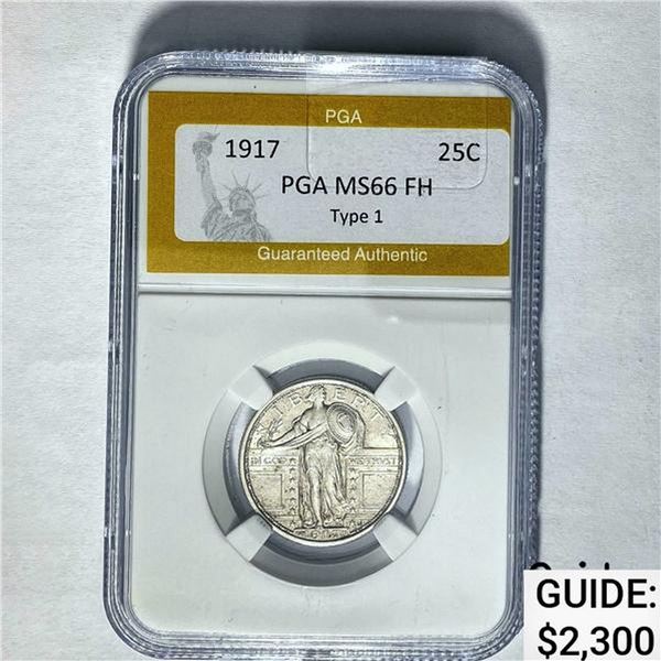 1917 25C Standing Liberty PGA MS66 FH