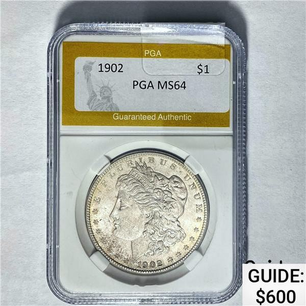 1902-O Morgan Dollar PGA MS64 SILVER