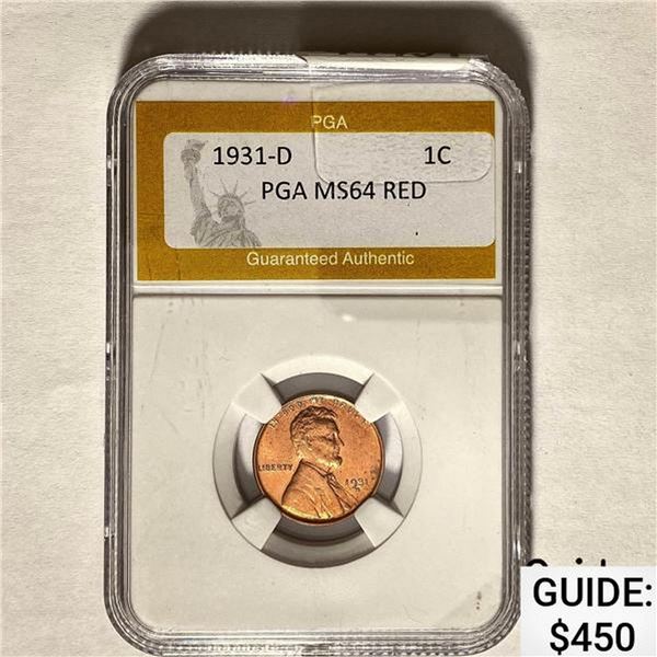 1931-D Lincoln Cent PGA MS64 RED