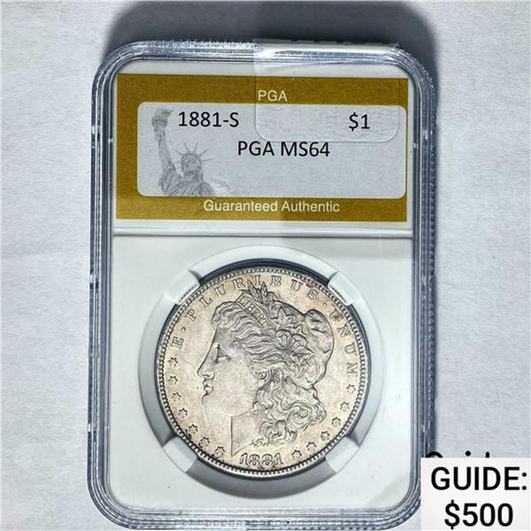 1881-S Morgan Dollar PGA MS64