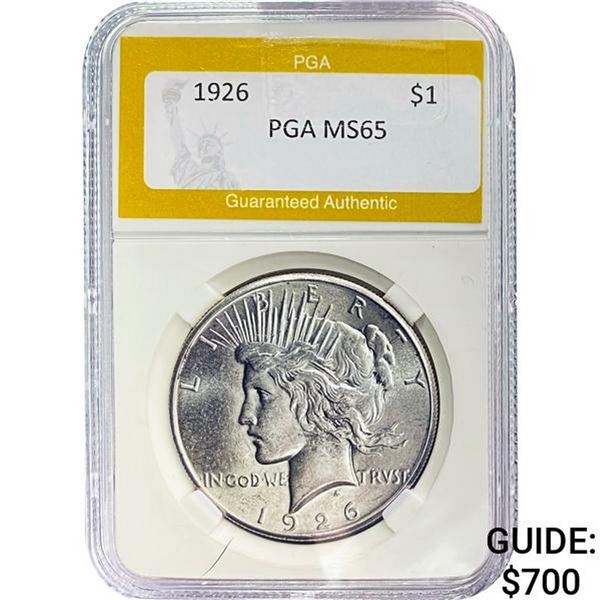 1926 Peace Dollar PGA MS65