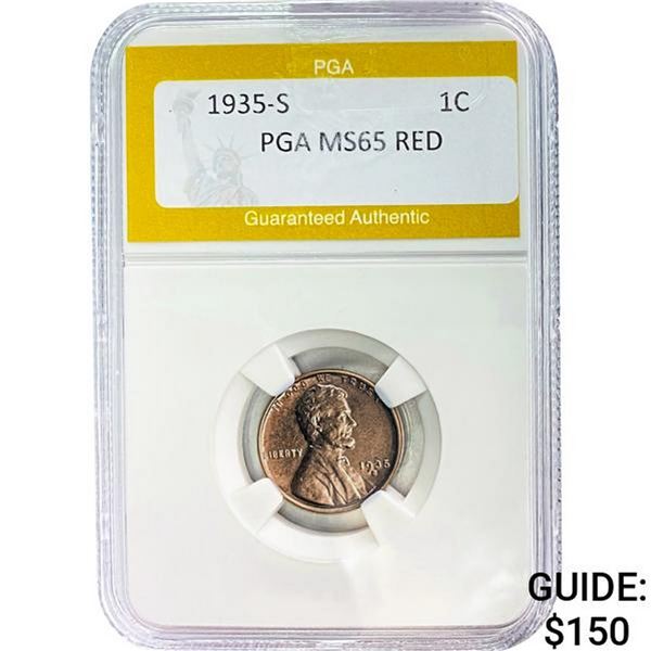 1935-S Lincoln Cent PGA MS65 RED